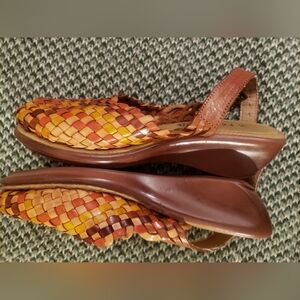 Fernanda Multi-Color Braided Leather Huarache Sandals Toddler/Girls' Size 7.5-8